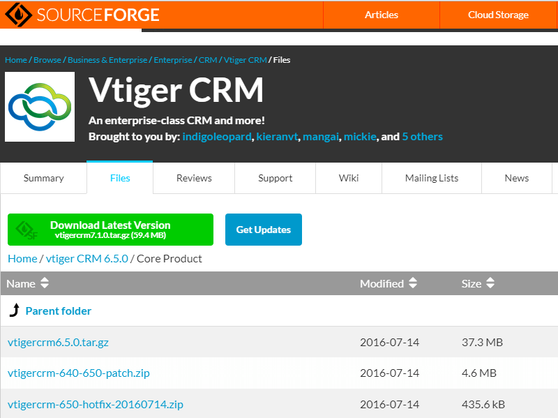 vtiger 6.5.0 from Sourceforge
