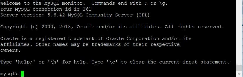 welcome to the mysql monitor