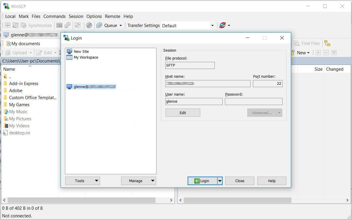 Upload WordPress Files And Database To Remote Host - WinSCP new site