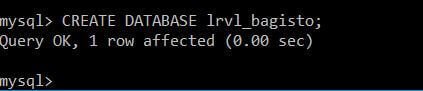create database using mysql command