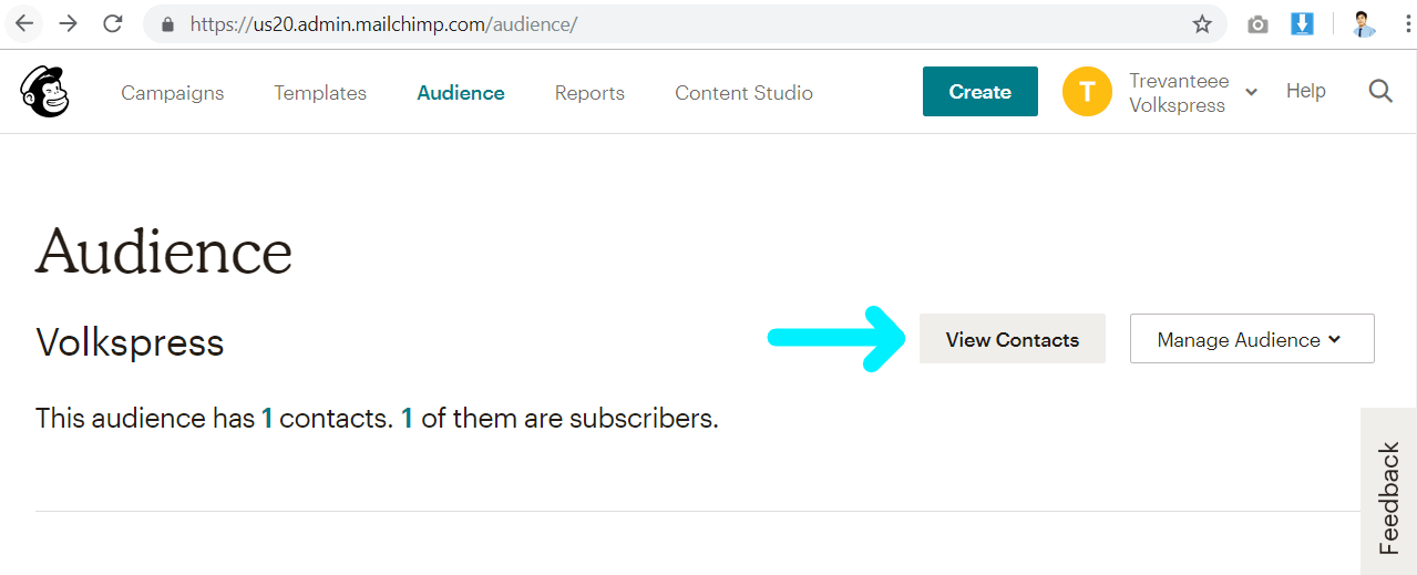 mailchimp - view contacts