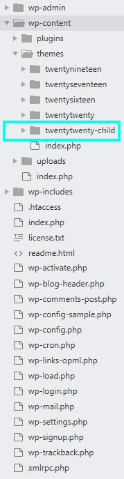 WordPress - create child theme - create folder yourtheme-child
