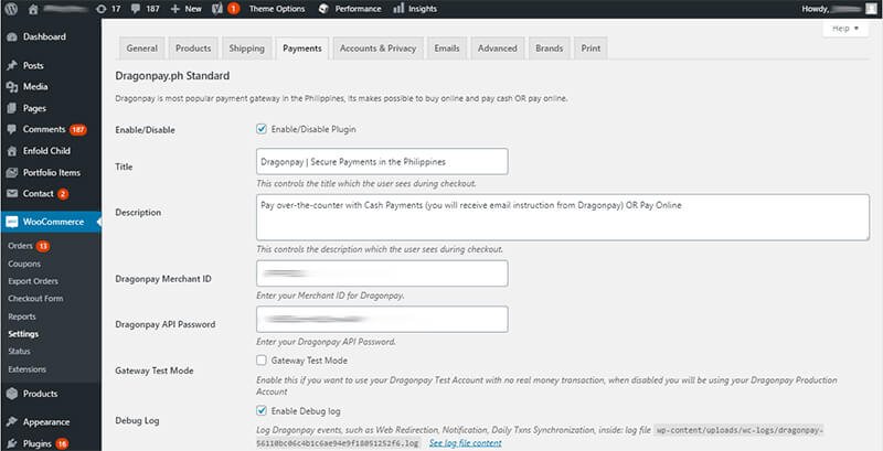 Configure DragonPay.ph Standard settings