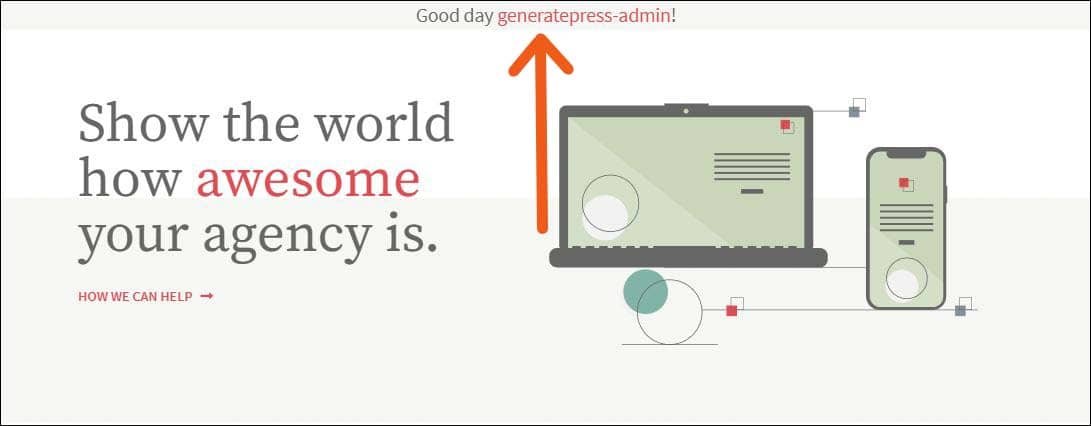 GeneratePress - features and functionalities - hooks element - result