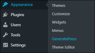 Install GeneratePress premium theme, Go to GeneratePress