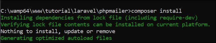 Generate optimized autoload files using composer install command