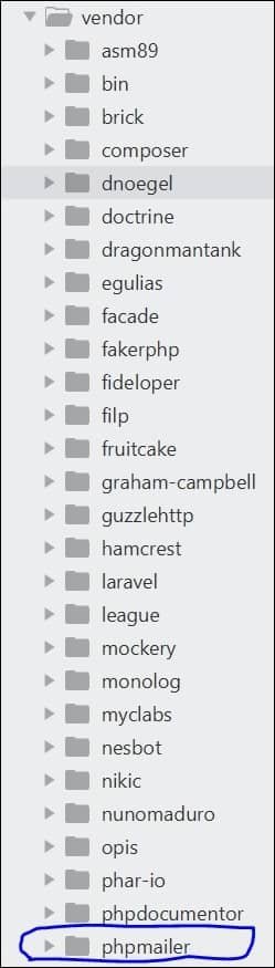 Verify if PHPMailer exist inside vendor folder