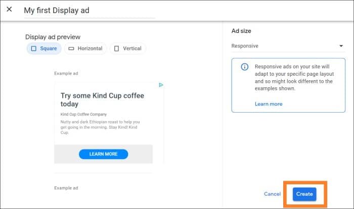 Add Google AdSense to WordPress - AdSense Display ad preview
