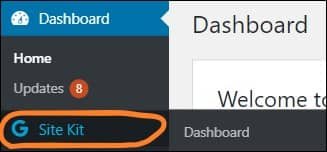 Add Google AdSense to WordPress - WordPress navigate to Site Kit