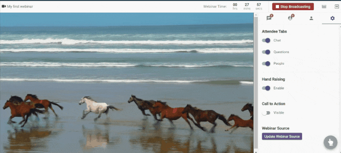 Broadcasting YouTube pre-recorded video in WebinarPress (host point-of-view)
