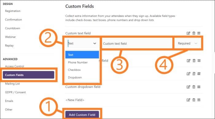 WebinarPress Custom Fields