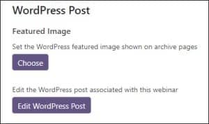 WebinarPress Edit the WordPress post associated with this webinar