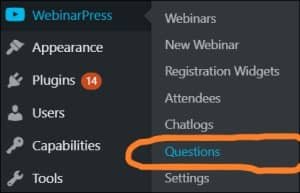 WordPress navigate to WebinarPress Questions