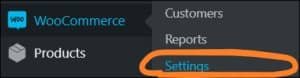 WordPress navigate to WooCommerce Settings