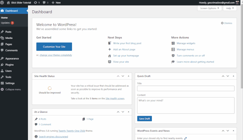 Slick slider example #2 - Display WordPress posts or custom posts in a carousel slider